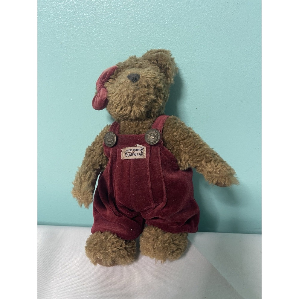 Vintage Boyds Bears‎ Bearware Christopher Plush Red Overalls Bin T